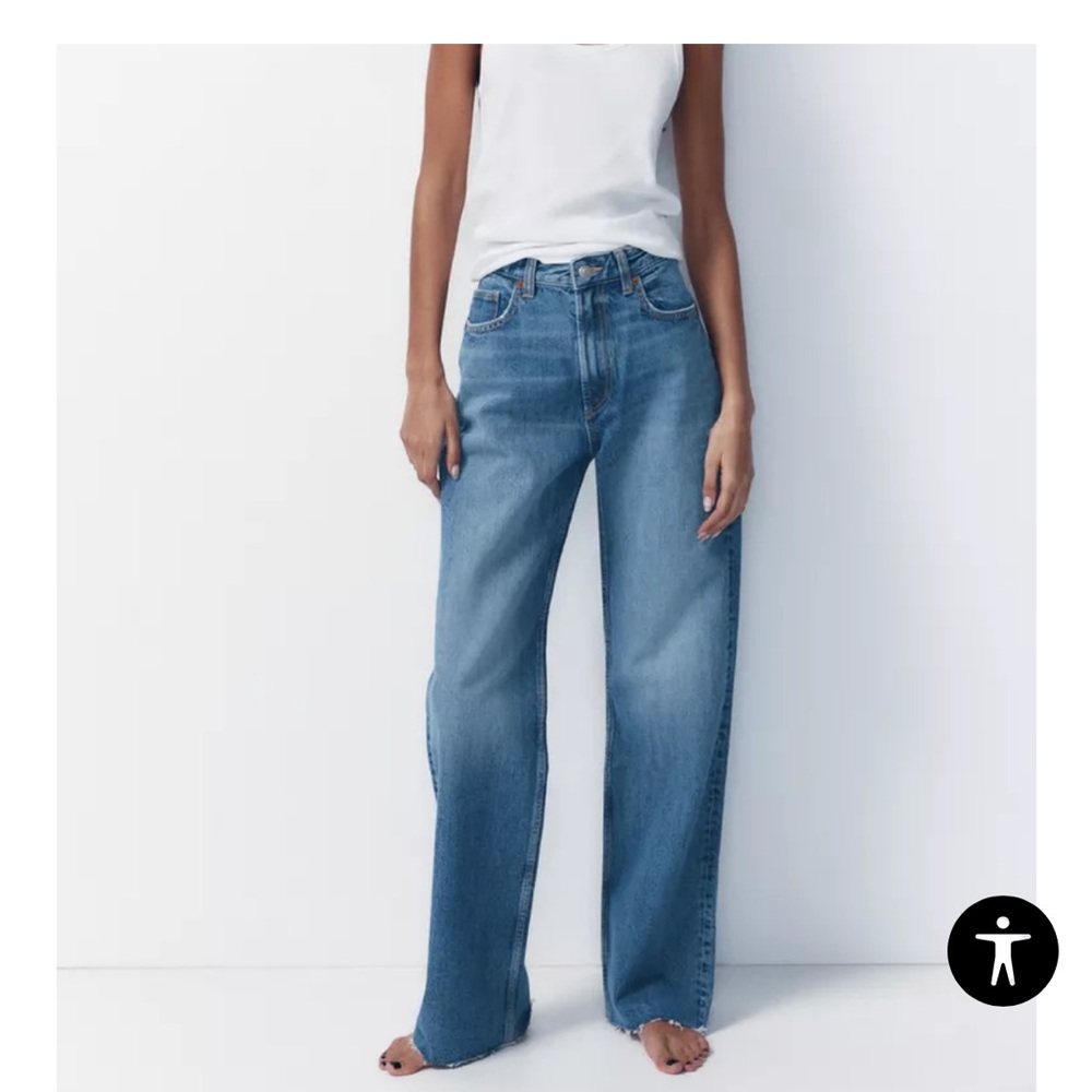 NWT Zara The Boy Boy Fit Jeans 2 Blue High Waisted